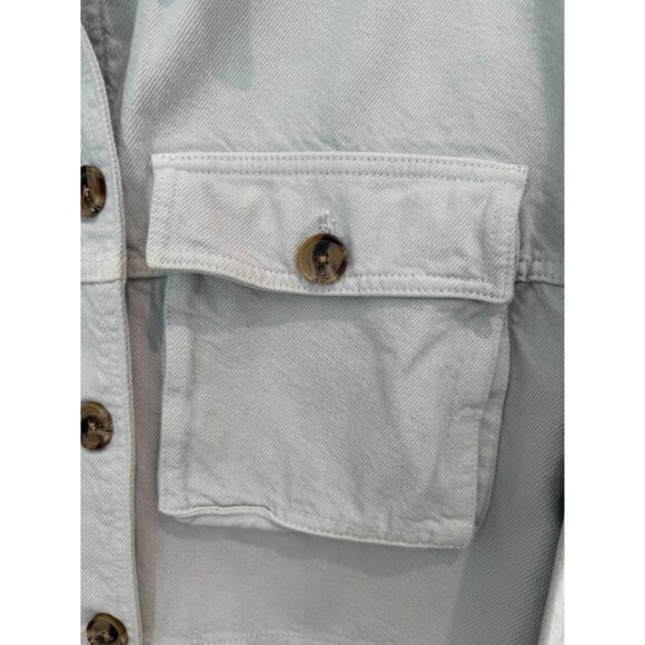 ZARA TRF PALE BLUE Pocket Jacket, size small - Picture 7 of 15